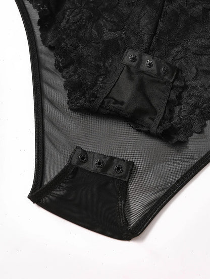 2025 new lei sexy pure desire lace lace mesh sexy street slim thin backless jumpsuit