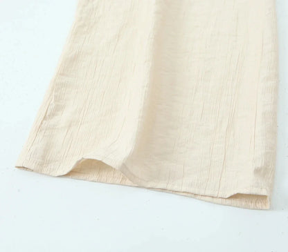 Drawstring Elastic Waist Wide Leg Summer Women Pants Beige Casual Loose Female Long Pantalones 2025 5 Colors Pants