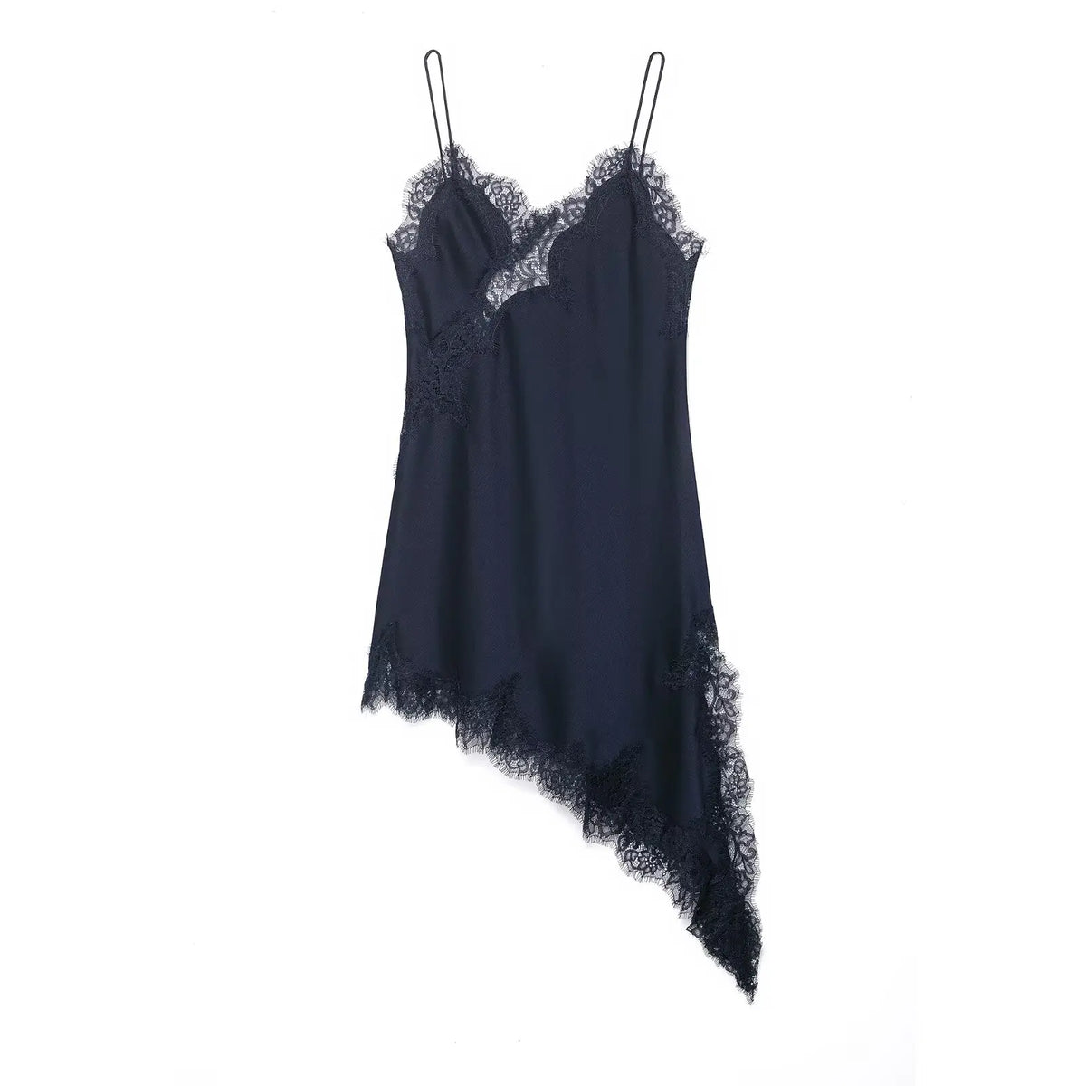 Womens Summer Mini Sleeveless Backless Vestidos Dresses Lace Asymmetric Slip Dress Sexy Evening Party Dresses