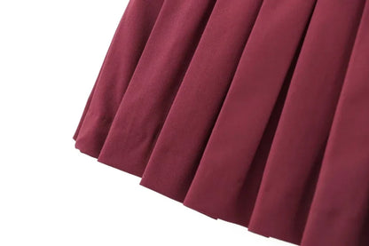 Autumn and winter new TRAF women's wide pleated temperament elegant casual mini short culottes 3152544