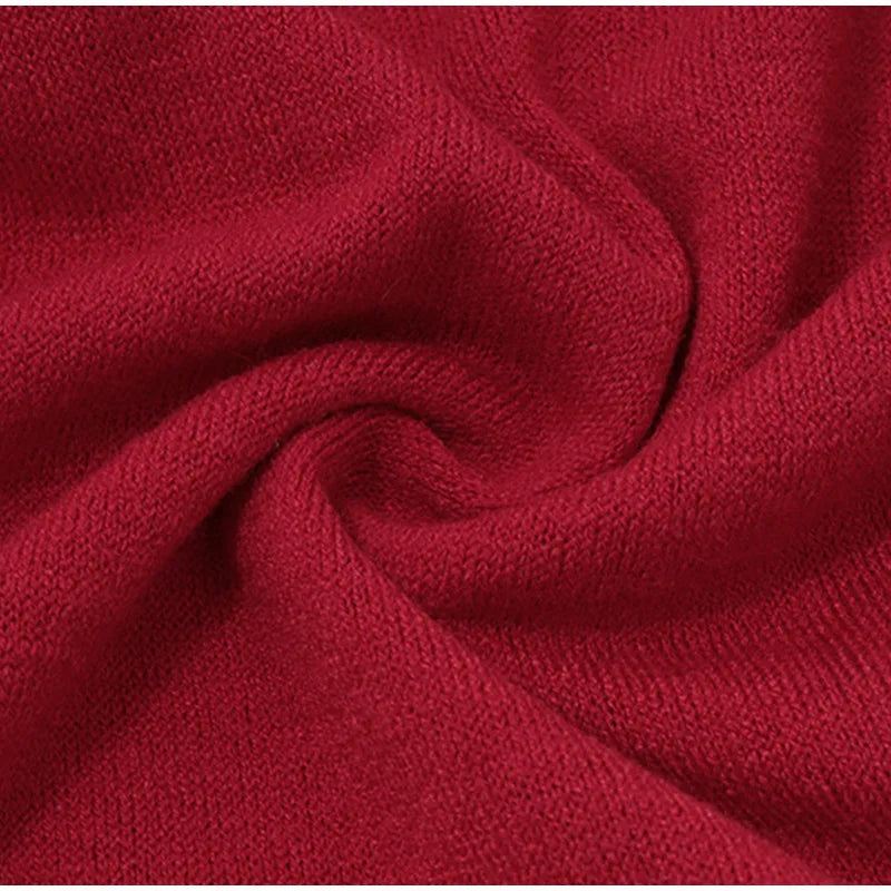 Crochet Flower Tassel Knitted Women's Pullover V-neck Long Sleeve Solid Color Sweater Fashion Casual Loose Retro Women Sweaters