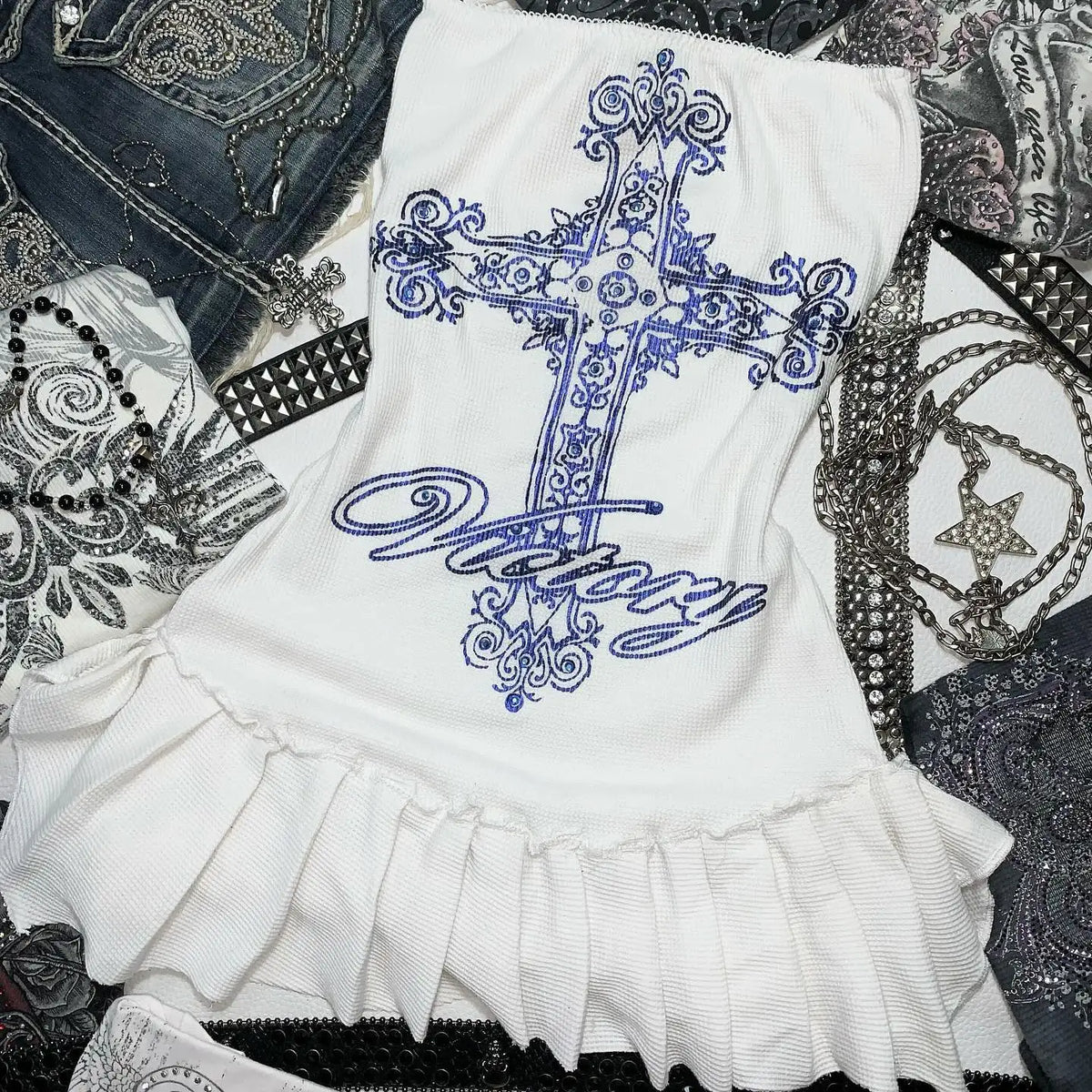 Y2K Dress Womens Gothic Retro Hip Hop Pattern Dress Slim Sleeveless Summer Sexy Fashion Slim Backless White Mini Dress
