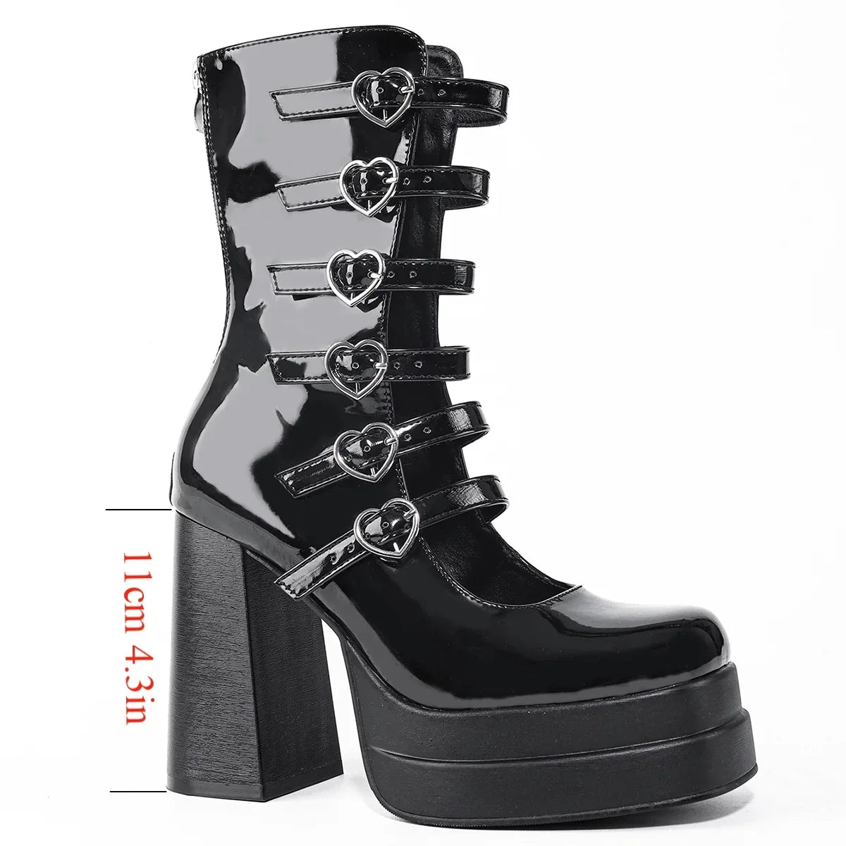 Spring Punk Ankle Square Toe High Heels New Platform Goth Y2k Boots For Supergirl Gothic Lolita BootsWomen's Shoes