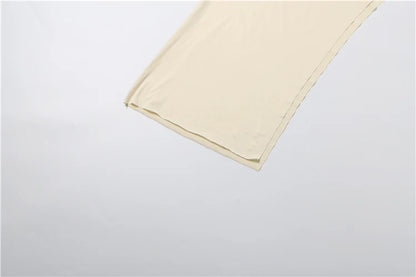 Puss Elegant 2-Piece Set Women Irregular Sleeve Ribbon Top+Peach Hip Bottom Casual Classic Office Stretch Slim Outfits