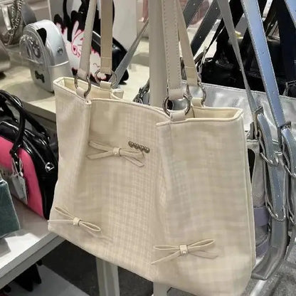 New Bow Women's Shoulder Bag Large Capacity Commuter Fashion Casual Handheld Bags