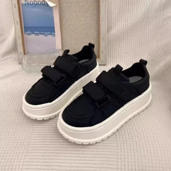 Little White Shoes Heightening Women's Shoes New Outdoor Sneakers Summer Leather Platform Casual Running Shoes Girl
