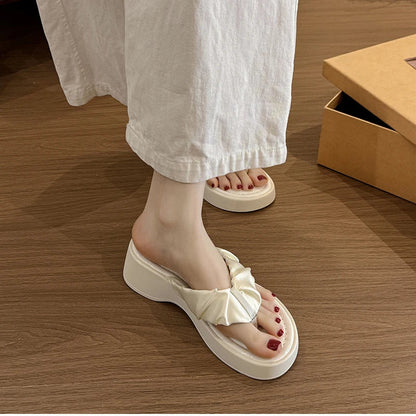 Summer Flip Flop Women Fashion Clip Toe Slippers Casual Comfort Platform Flats Beach Vacation Slides Shoes