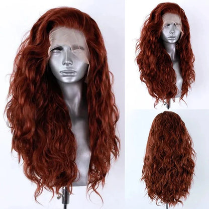 Marquesha 13*4 Curly Synthetic Lace Front Wig for Women Glueless Heat Resistant Fiber Gloden Blonde Lace Wig