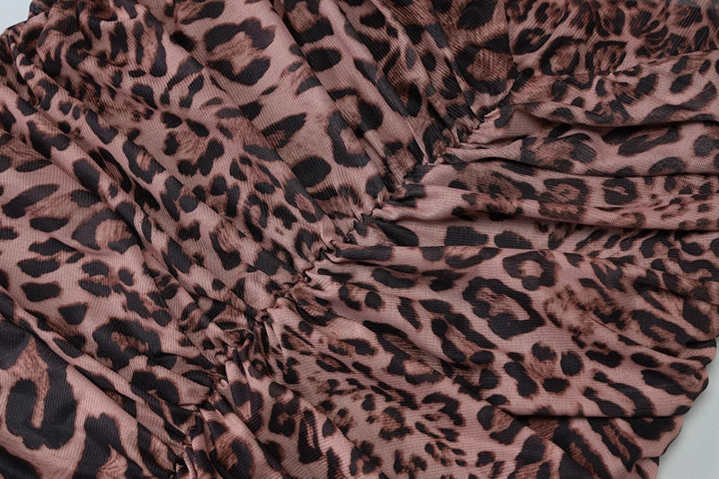Leopard Print Backless Sexy Maxi Dress For Women Gown Halter Off-shoulder Sleeveless Bodycon Beach Long Dress Vestido