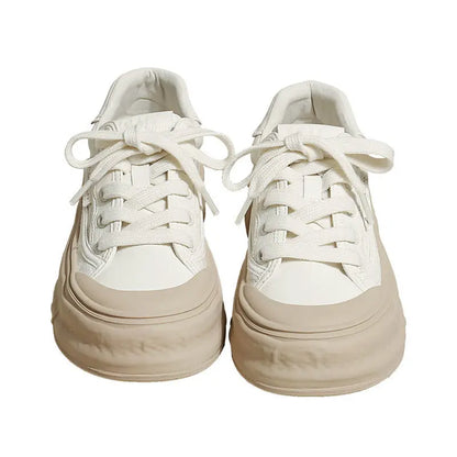 Off White Canvas Women Footwear Lace Up Flat Ladies Shoes Walking Shoe Trends Free Shipping Promotion New Offer on A Urban