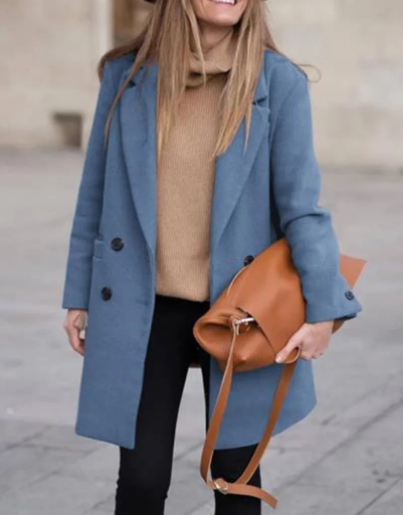 Autumn and winter Europe and the United States long long plus-size woolen women's coat woolen coat
