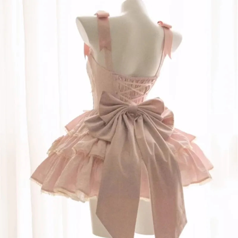 Pink Ballet Style Three-Stage Short Dress Adult Ceremony Birthday