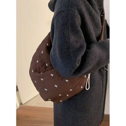 Down Bag for Women New Korean Niche Nylon Versatile Crossbody Single Shoulder Underarm Hobos Bags