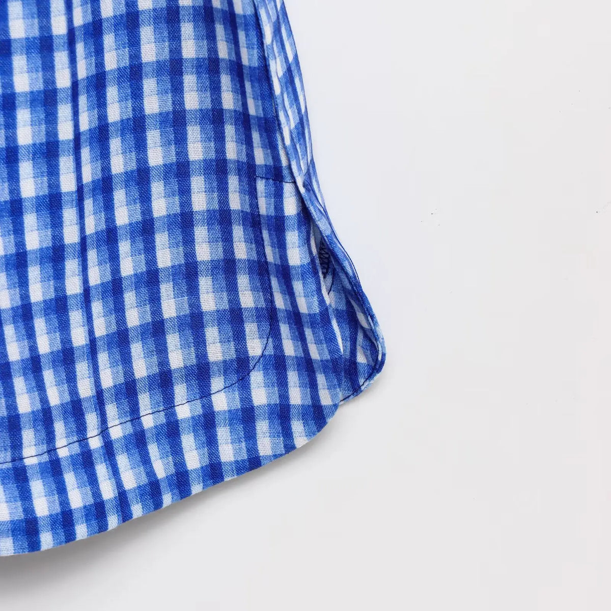 Casual Women's Jumpsuit Blue Plaid Single Breasted Sleeveless Lace-up Jumpsuit Fashion Summer Beach Holiday Jumpsuit