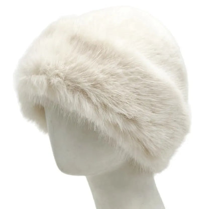 Winter Faux Fox Fur Bucket Hats For Women Soft Thickened Plush Fisherman Hat Outdoor Windproof Warm Beanies Caps Ski Panama Cap