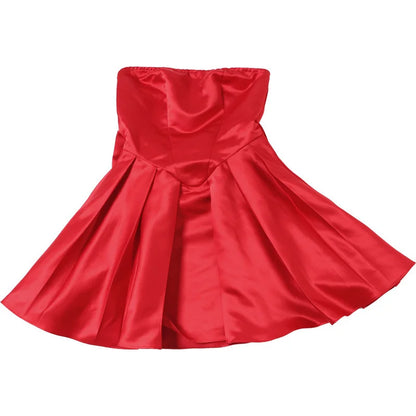 Sexy Red Bow Backless Hollow Out Mini Dress Turtleneck Short Sleeve Pad Shoulder Dresses Evening High Street Party Vestidos