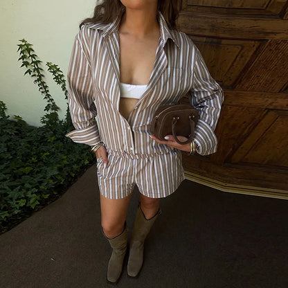 Cotton Lined Stripe Women's Jumpsuits Laple Patchwork Backless Waist Cinching Wide Leg Pants Lady Bodysuit New Summer Streetwear