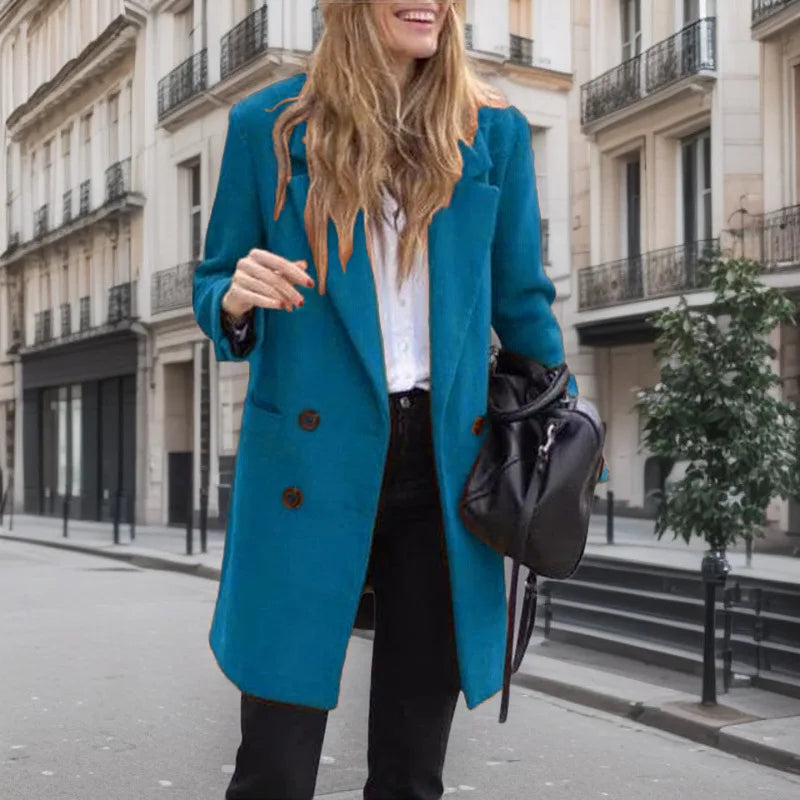 Autumn and winter Europe and the United States long long plus-size woolen women's coat woolen coat