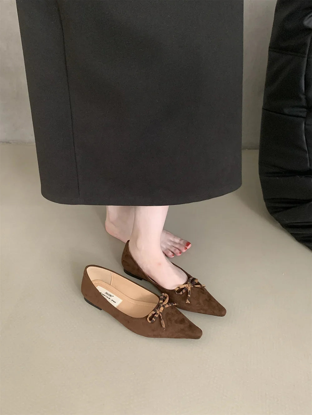 Pointed Toe Women Loafers New Arrivals Autumn Spring Dress Shoes Low Heeled Flats Bow Design Casual Slides Mules Shoes