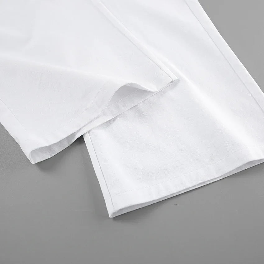 High Street White Straight Versatile Casual Pants Autumn Winter Fashion New Style Trousers