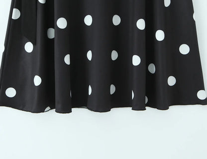 Halter Neck Camisole Polka Dot Skirt Set Women's Summer Sexy Fashionable Personality Neckband Backless Beach Vacation Black Set