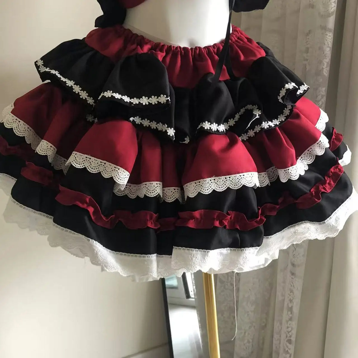 New Lolita Japanese Maid Suit Suspender Lace Bow Upper and Lower Suit Two-dimensional Sweet Cute Cos Comic Show Cake Skirt