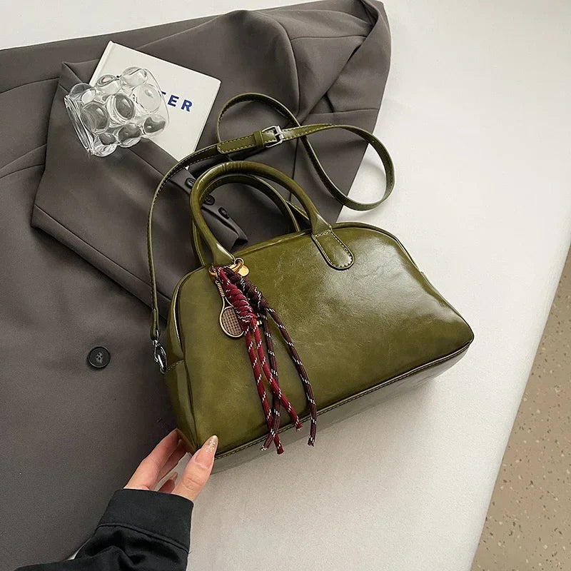 Small PU Leather Shoulder Bags For Women New Winter Y2K Korean Fashion Retro Crossbody Bag Trend Simple Handbags And Purses
