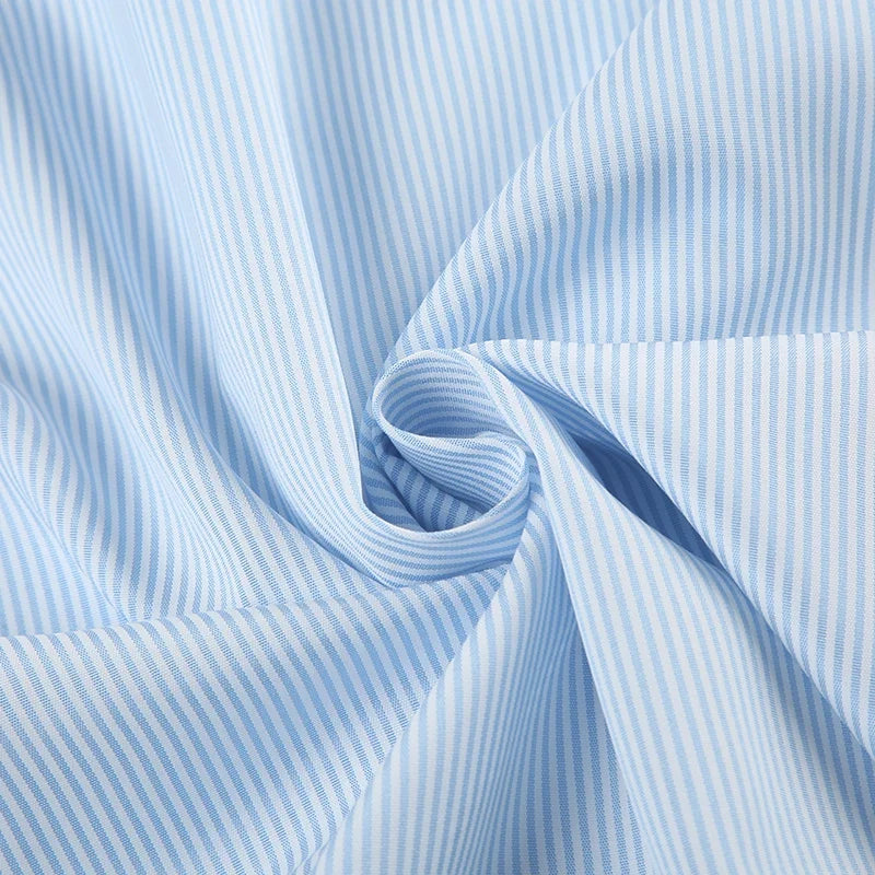 Blue Minimalism Boyfriend Stripe Shirts Women Single Breasted Turn Down Collar Long Sleeve Casual Loose Leisure Simple Clothes