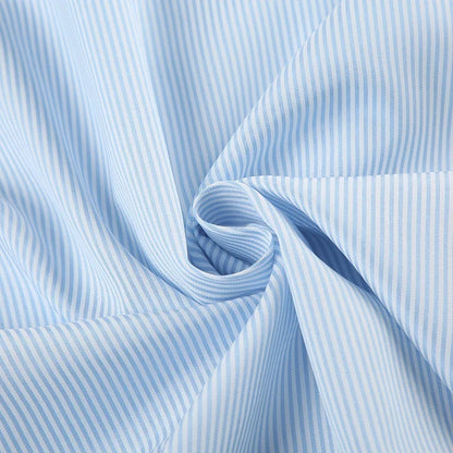 Blue Minimalism Boyfriend Stripe Shirts Women Single Breasted Turn Down Collar Long Sleeve Casual Loose Leisure Simple Clothes