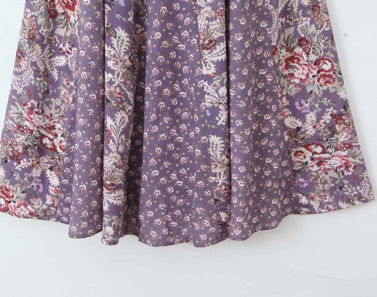 Vintage Floral Print Sling Vacation Dress Women New 2026 A-line Midi Big Swing Casual Summer Dresses