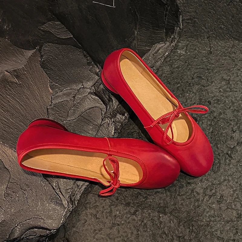 Woman Ballet Flats Basic Style Round Toe Ballet Shoes Spring Autumn Korea Style Simple Shoes Slip On Woman Soft Flats