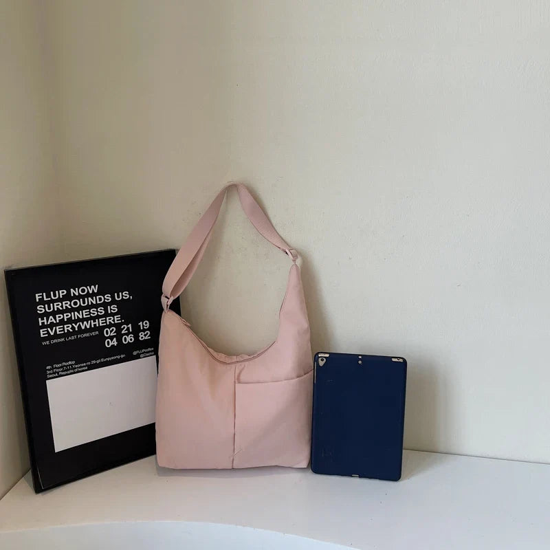 Vintage Simple Solid Shoulder Bags Casual All Match Travel Women's Handbags Trendy Streetwear Grunge Underarm Bag Y2k Aesthetic