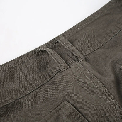 Vintage 2000s Pocket Denim Pants with Belt Casual Low Rise Baggy Cargo Denim Pants y2k Streetwear Women's Jeans Harajuku