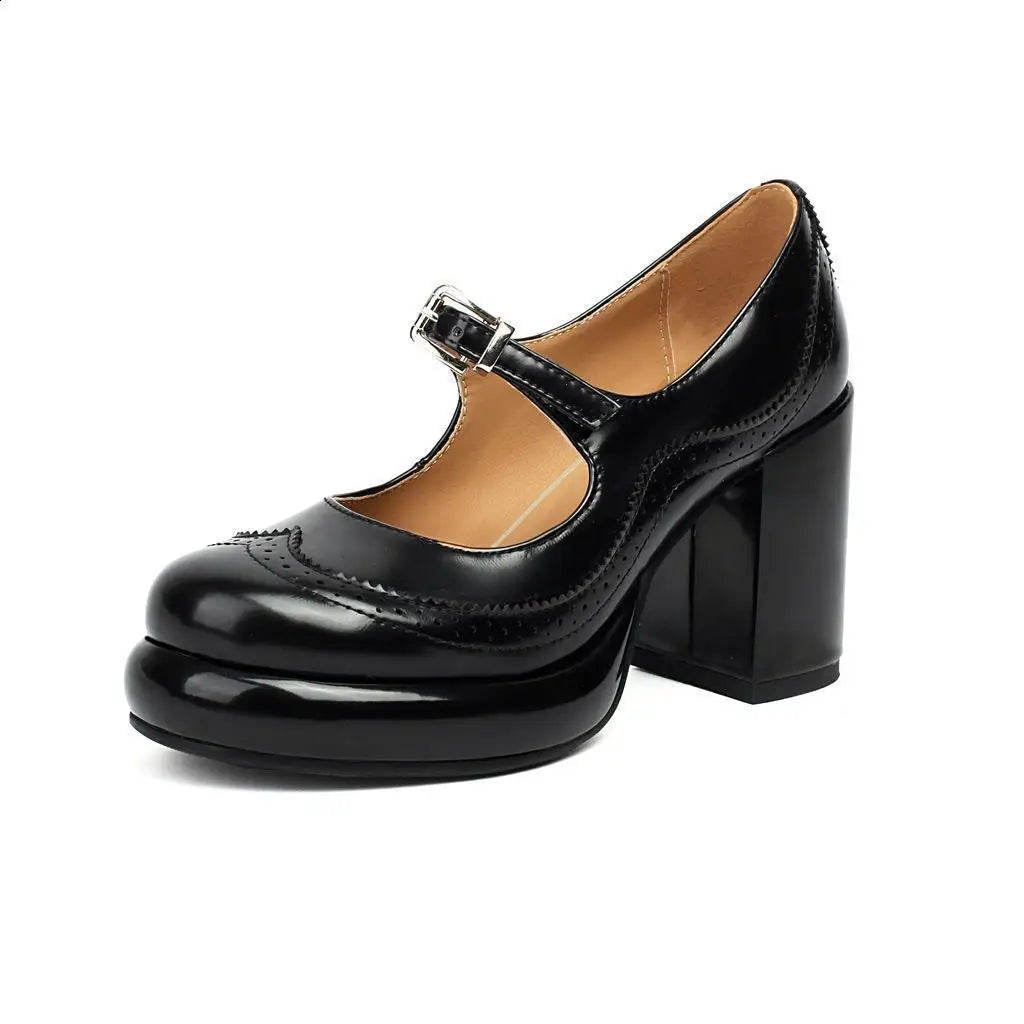 African Woman Shoe Chunky Sandals Round Toe Shallow Mouth Casual Heels Classic Style Mary Jane Burgundy Block Straps Comfortable