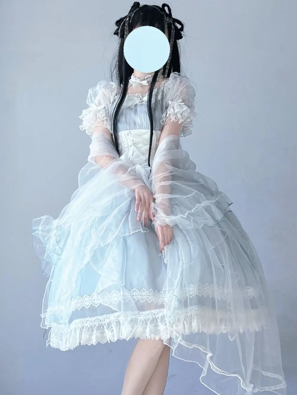NEW Original Gorgeous Tea party Lolita OP short-sleeved dress Lolita Princess Dress Elegant Fairy maiden lace dress