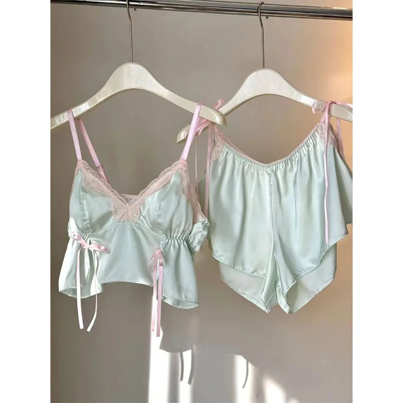 Pure lace lace lace with chest cushion sleepwear for women's summer new style plus size suspender sleepwear set