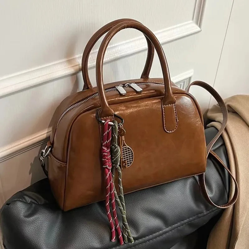 Small PU Leather Shoulder Bags For Women New Winter Y2K Korean Fashion Retro Crossbody Bag Trend Simple Handbags And Purses