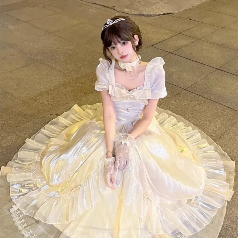 Generate Color Flower Wedding Dress Lolita Sweet Elegant Birthday