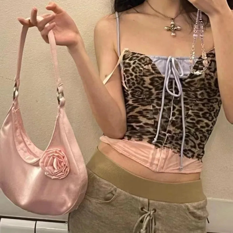 Vintage Casual Patchwork Flower Shoulder Bags Streetwear All Match Trendy Underarm Bag Fashion Simple Casual Women's Handbags