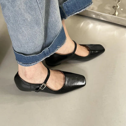 Spring New Women Mary Jane Shoes Fashion Round Toe Shallow Slip On Ladies Flat Shoes Soft Sole Outdoor Dress Ballerina