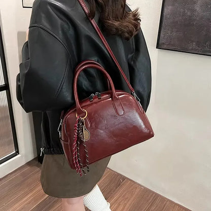 Small PU Leather Shoulder Bags For Women New Winter Y2K Korean Fashion Retro Crossbody Bag Trend Simple Handbags And Purses