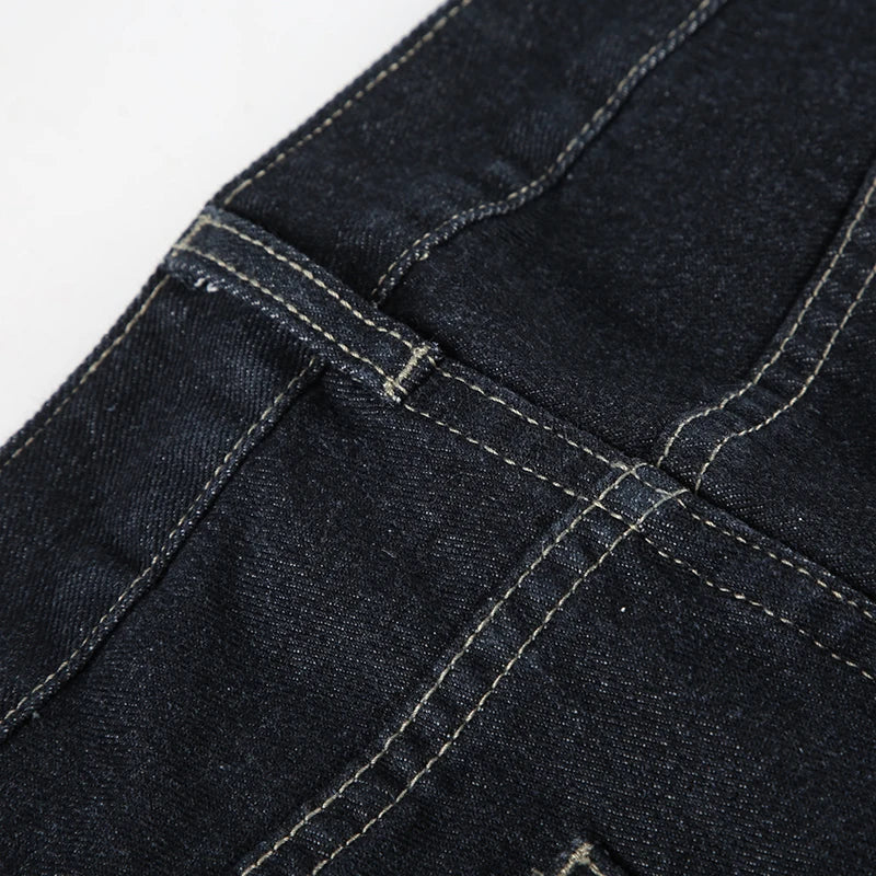 Basic Low Rise Straight Jeans Streetwear y2k Letter Embroidery Baggy Denim Pants Women's Trouser Vintage 2000s Mom Jeans