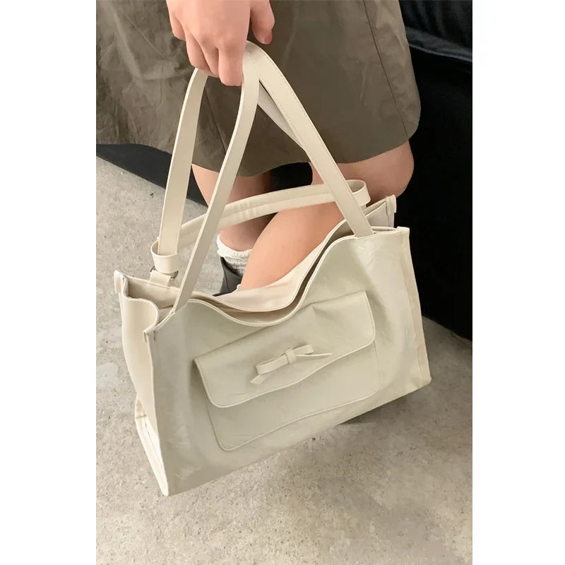 Korean Large Capacity Shoulder Bag Women's 2024 New Summer Fashion Commuter Handbag Versatile Casual Tote Bags