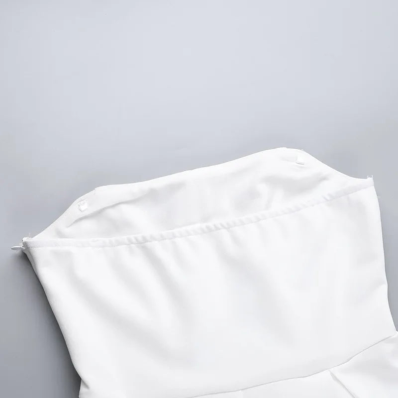 Strapless Corset Panel Pleated Fit and Flare Mini Dress