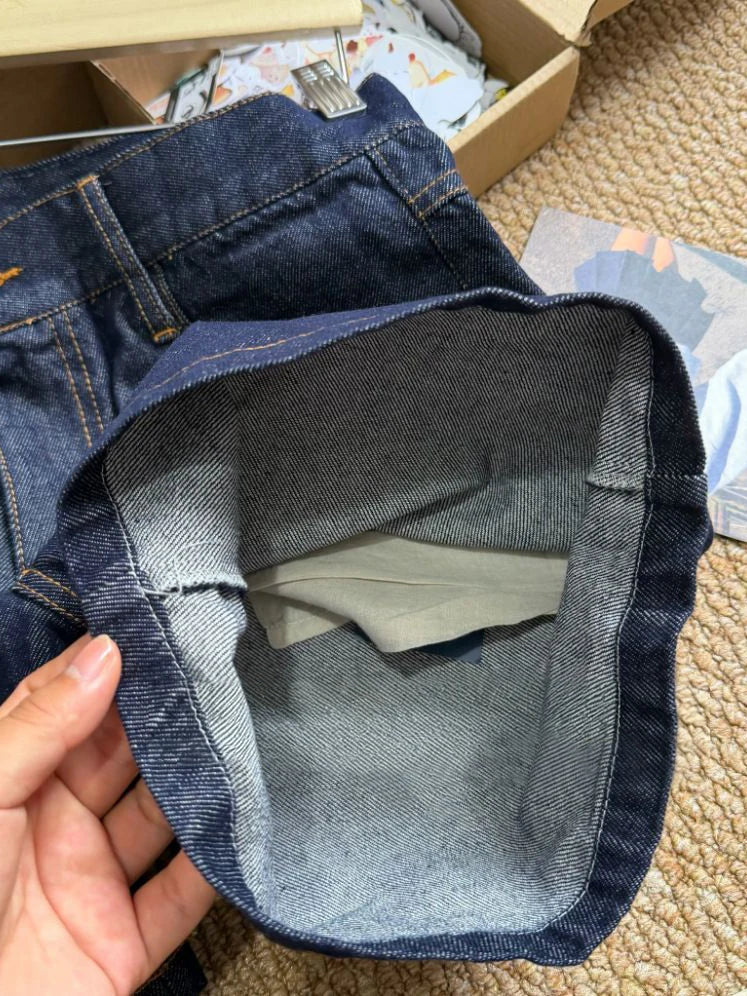 Deep Blue Denim Knee Length Shorts Woman Summer Back Pockets Cotton Jeans American Vintage Streetwear Boyfriend Style Short Pant