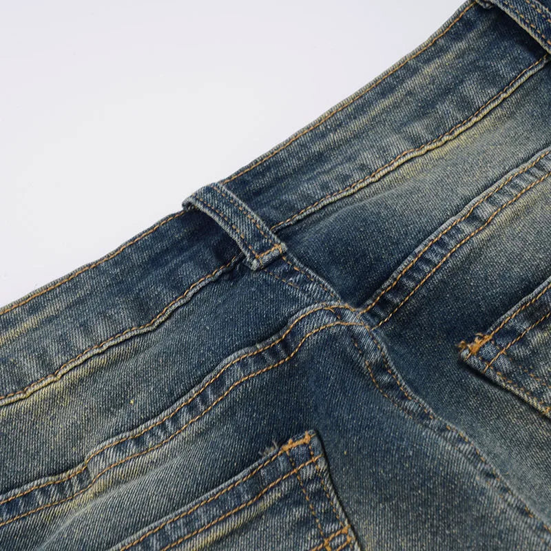 Y2k Low Rise Flared Jeans Woman Aesthetic 2000s Clothes Retro Casual Denim Trousers All Match Bottom Streetwear Pants