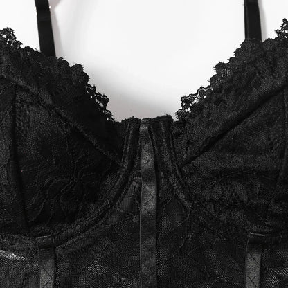 2025 new lei sexy pure desire lace lace mesh sexy street slim thin backless jumpsuit