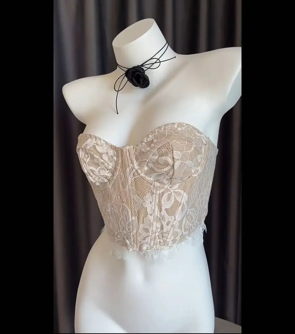 Sexy French Printed Corset Lace Steel Ring Fishbone Rib Ribbed Plunge Bra