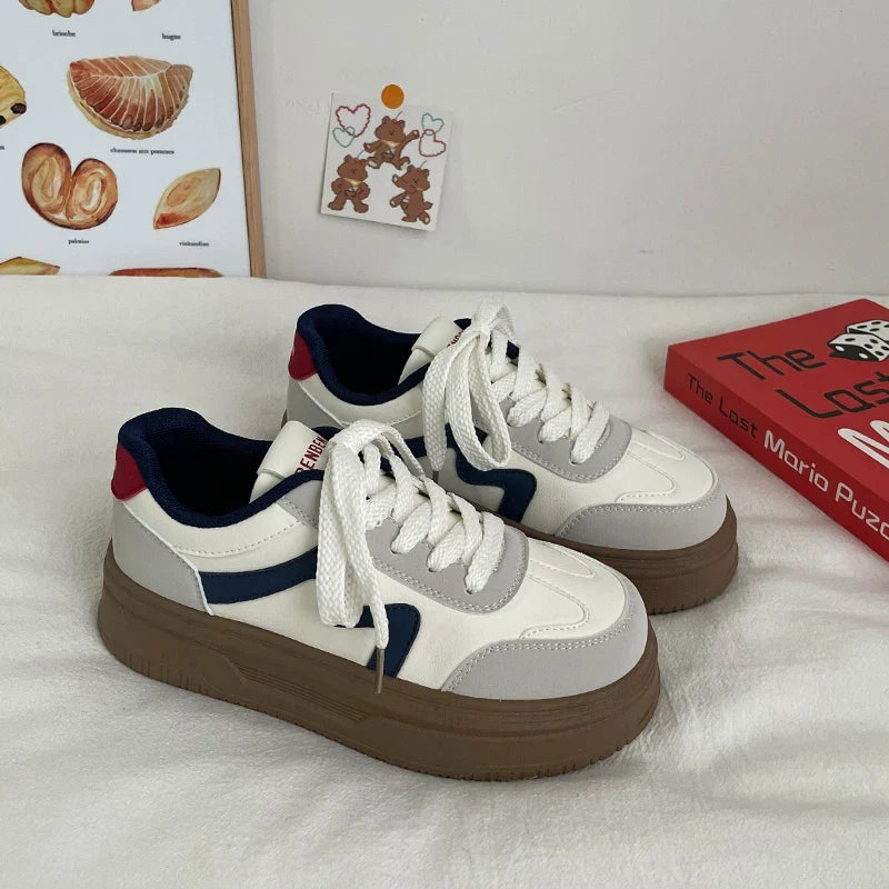Women Shoes Autumn Wedge Basket Clogs Platform All-Match Casual Female Sneakers Fall Sports Creepers Small New Retro