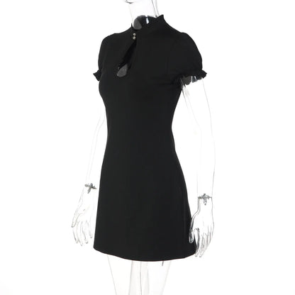 Club Dress for Women Spring New Sexy Slimming Low Cut Short Sleeve Party Dress